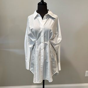 Zara White Button-Up Dress